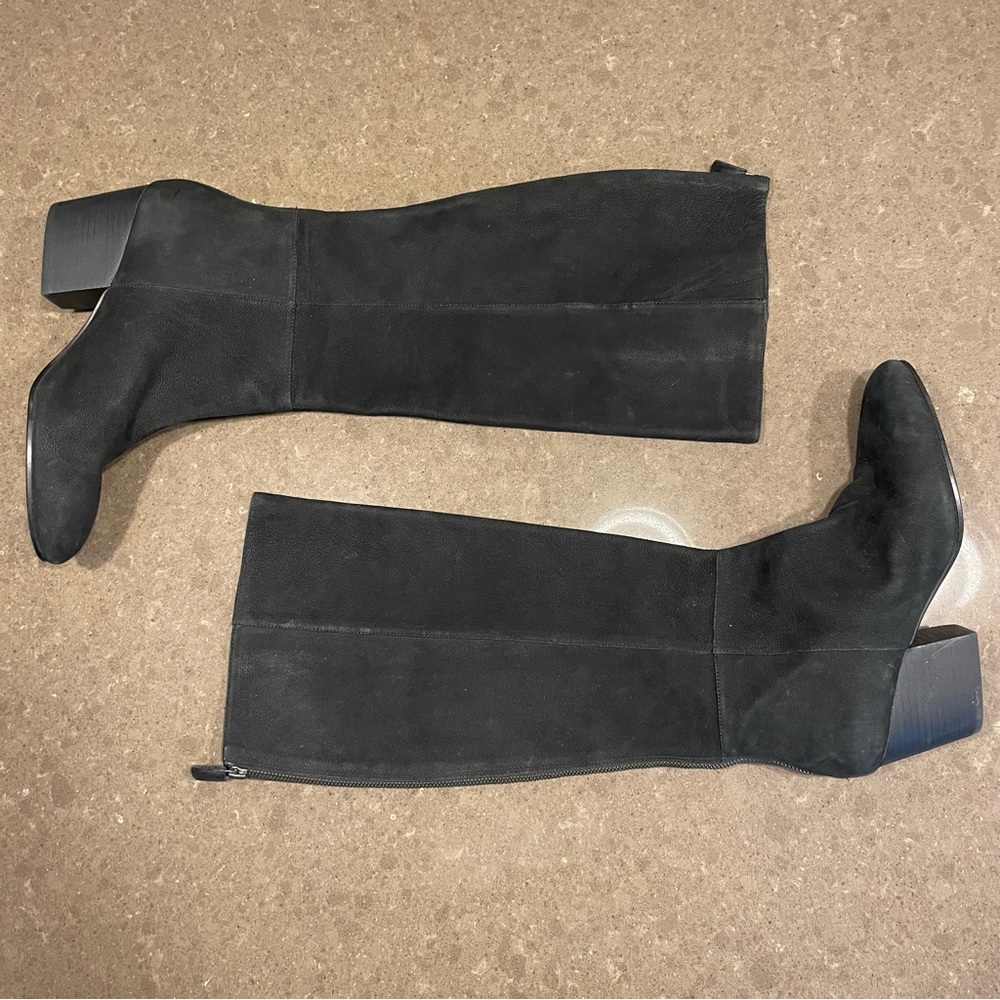 Eileen fisher knee high black suede boots